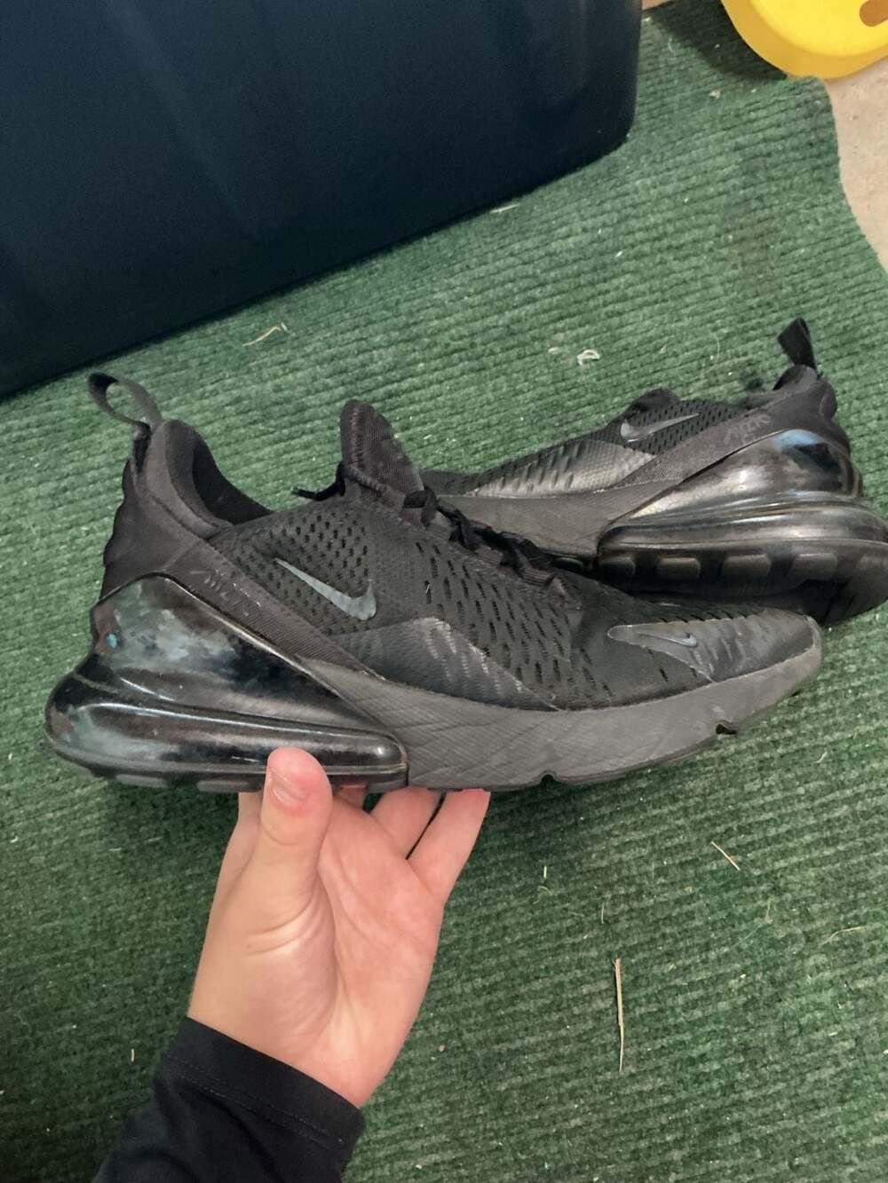 Nike Air Max 270 Triple Black Sneakers Size 8 Women Or 6.5 Youth
